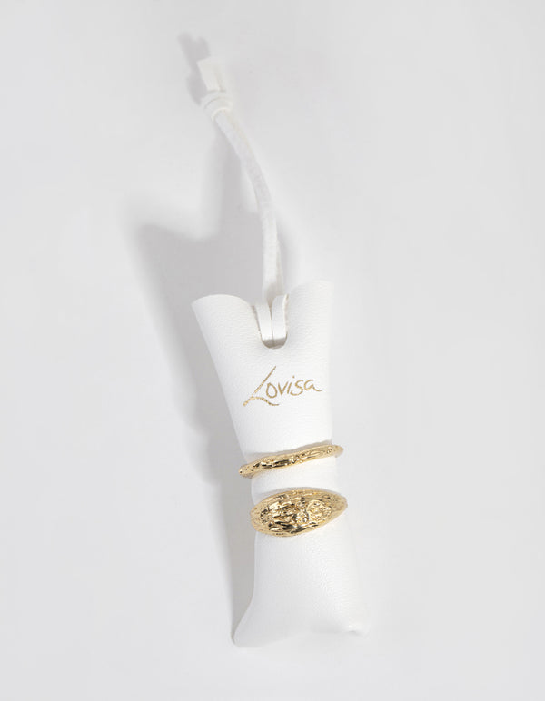 Gold Plated Molten Ring Set