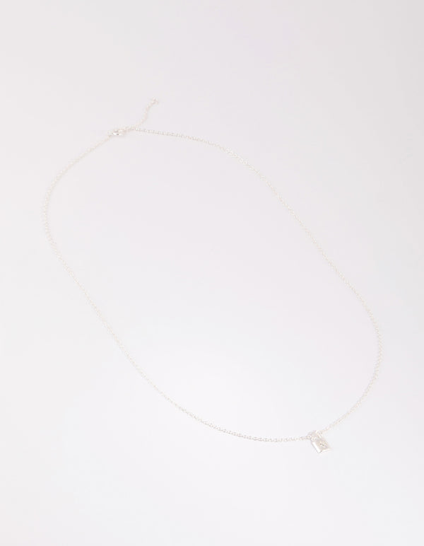 Sterling Silver Star Padlock Necklace