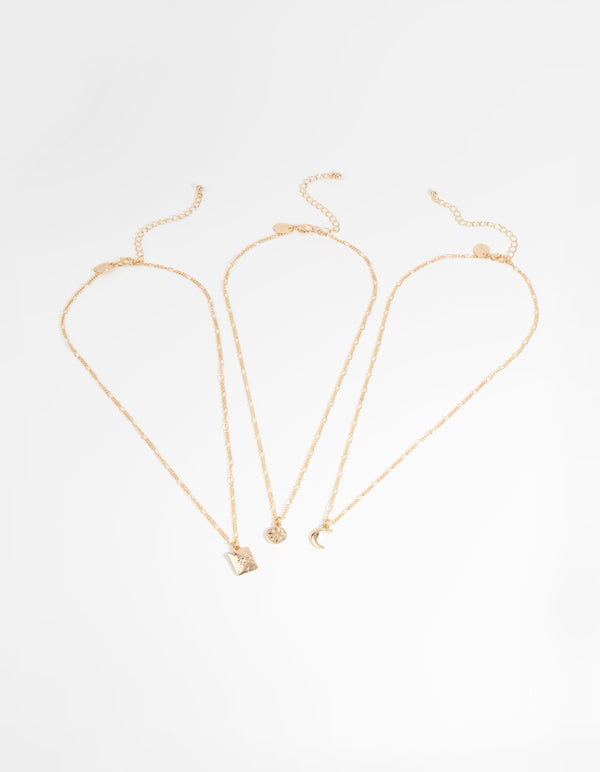 Gold Celestial Diamante Necklace Set