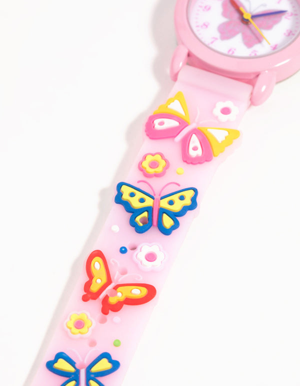 Kids Pink Butterfly Watch