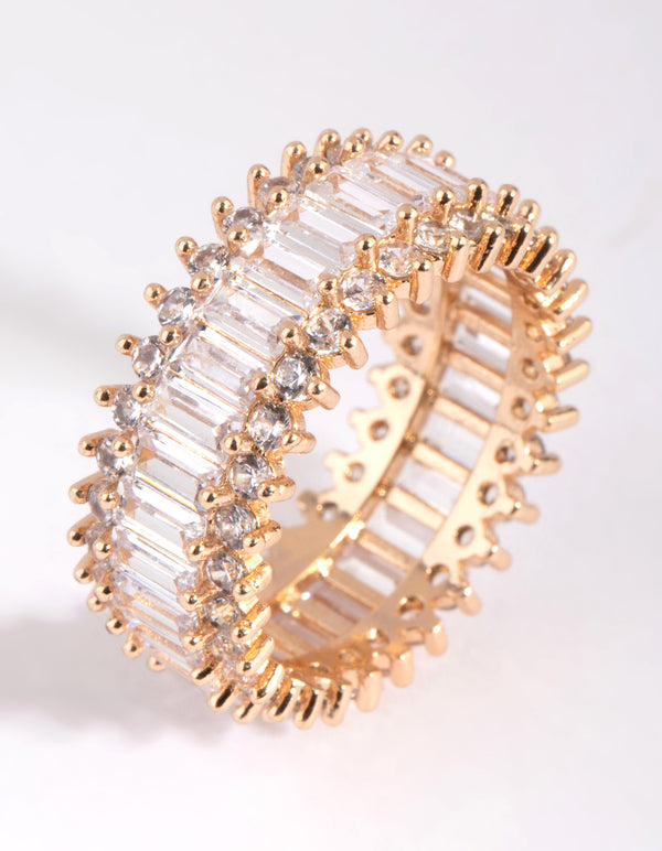 Gold Cubic Zirconia Baguette Ring