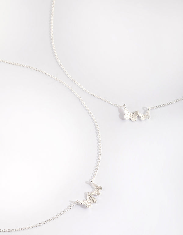 Sterling Silver Butterfly Necklace Set