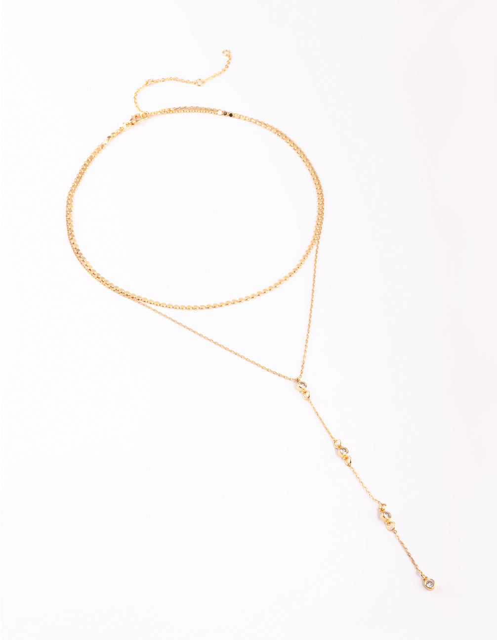 Gold Plated Lariat Necklace Set