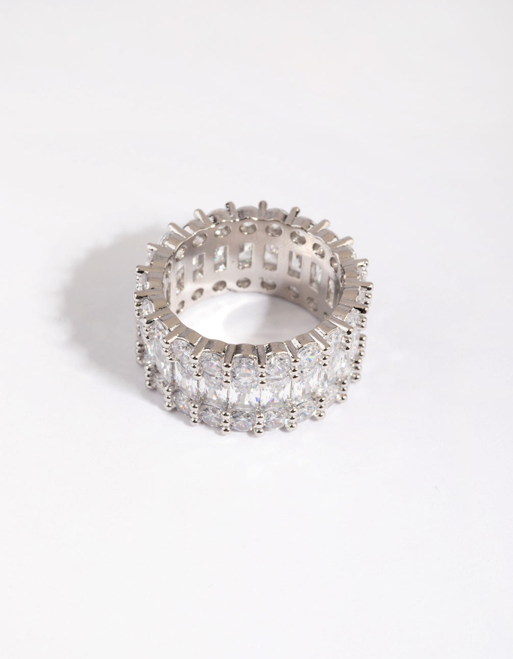 Silver Baguette Cubic Zirconia Ring