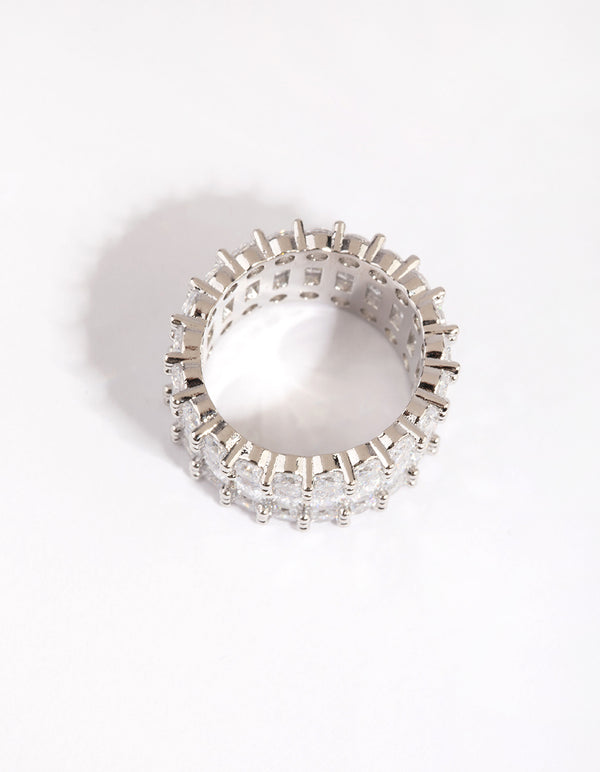 Silver Baguette Cubic Zirconia Ring