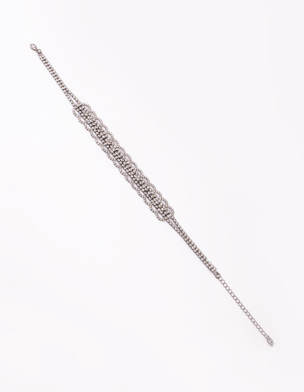 Gunmetal Diamante Choker