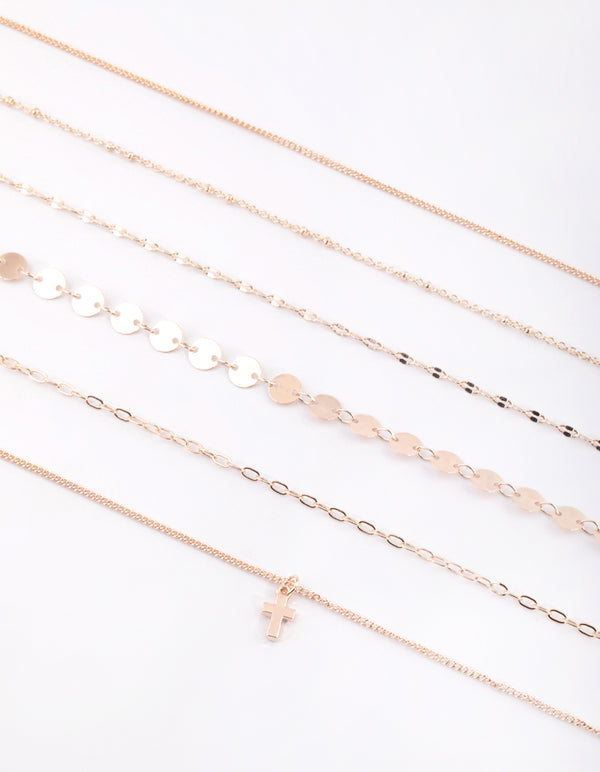 Rose Gold Cross Choker