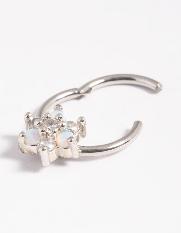 Surgical Steel Pretty Flower Clicker Ring