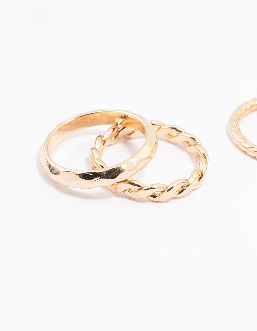 Gold Croissant Ring 5-Pack