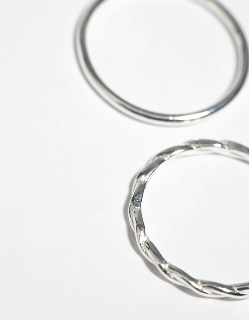 Sterling Silver Twist Ring Set