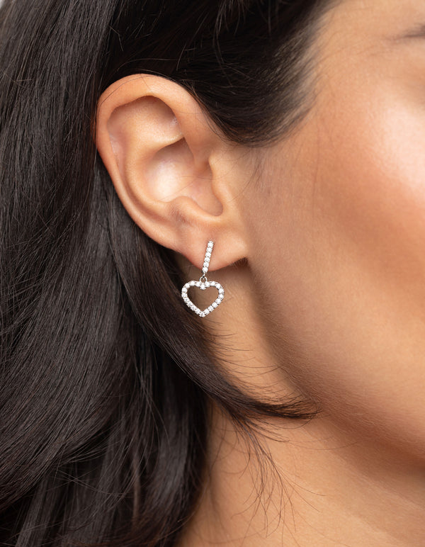 Silver Diamante Heart Necklace