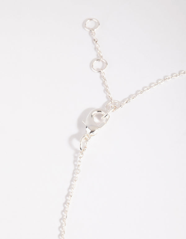 Silver Cubic Zirconia Layered Necklace