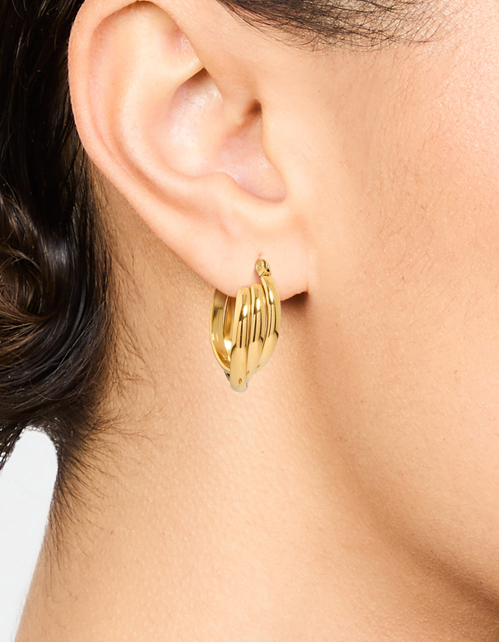 Waterproof Gold Plated Stainless Steel Hoop Earrings