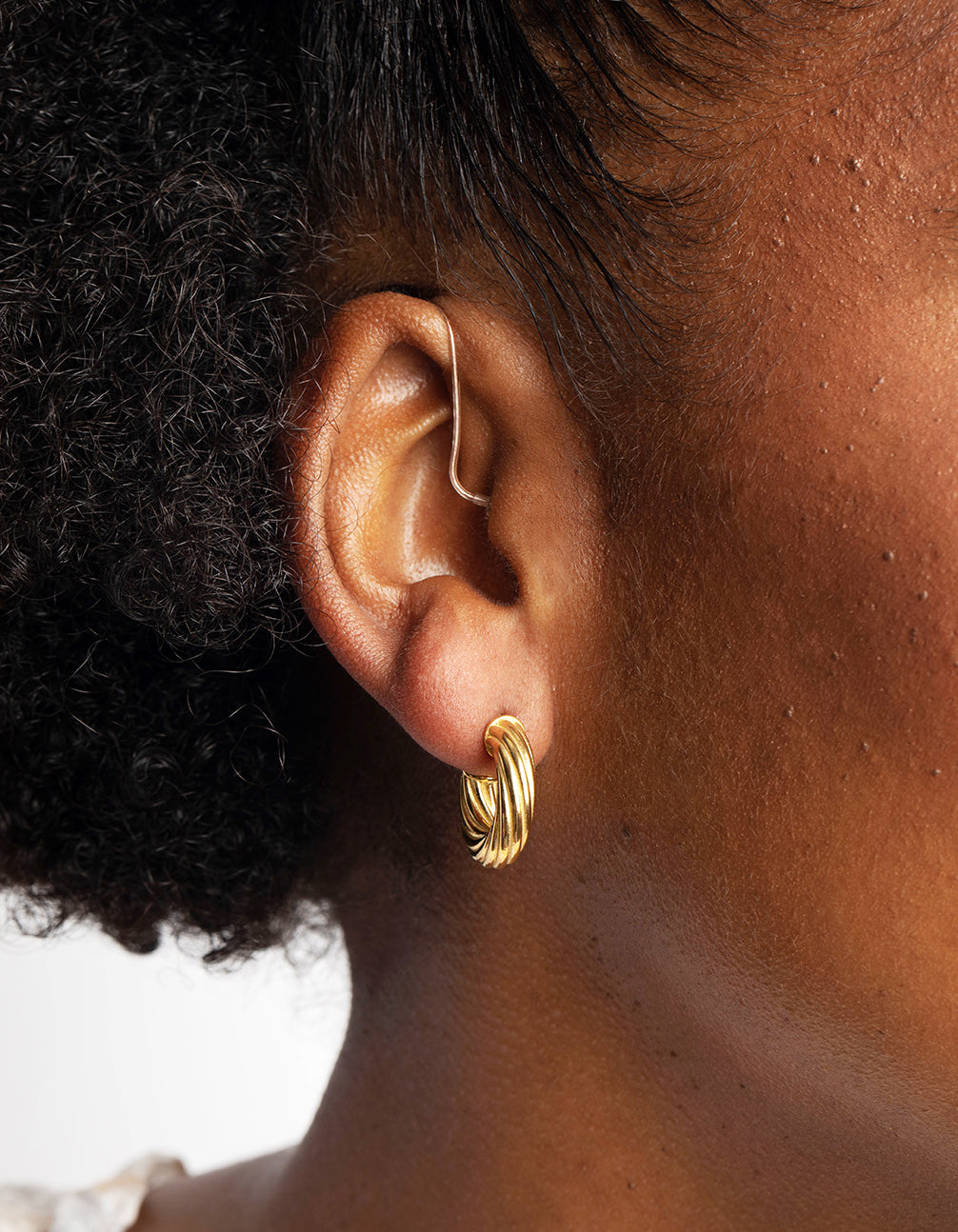 Waterproof Gold Plated Stainless Steel Hoop Earrings