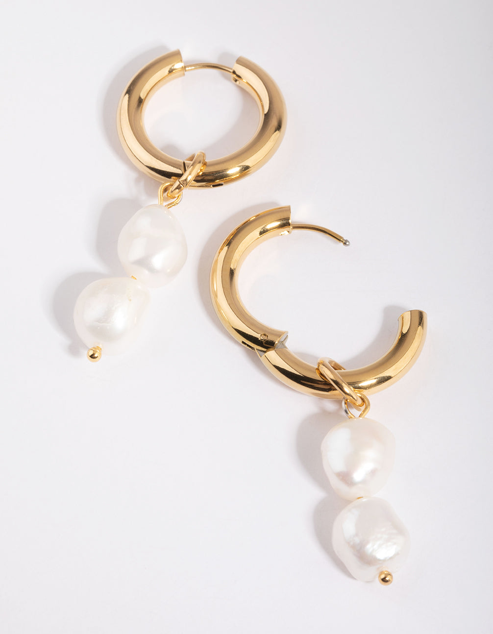 Gold Plated Surgical Steel Drop Earrings with Freshwater Pearls