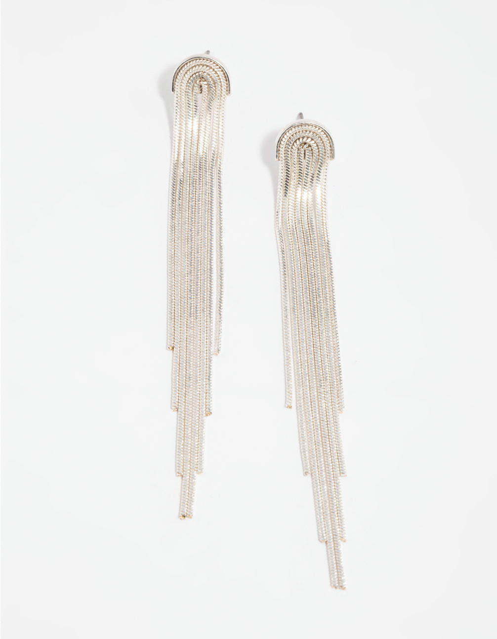 Silver Waterfall Diamante Drop Earrings