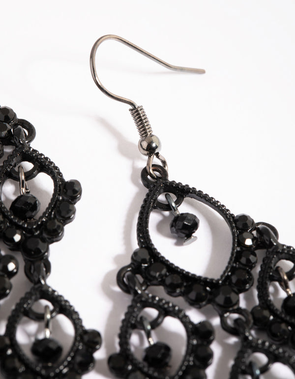 Matte Black Teardrop Earrings