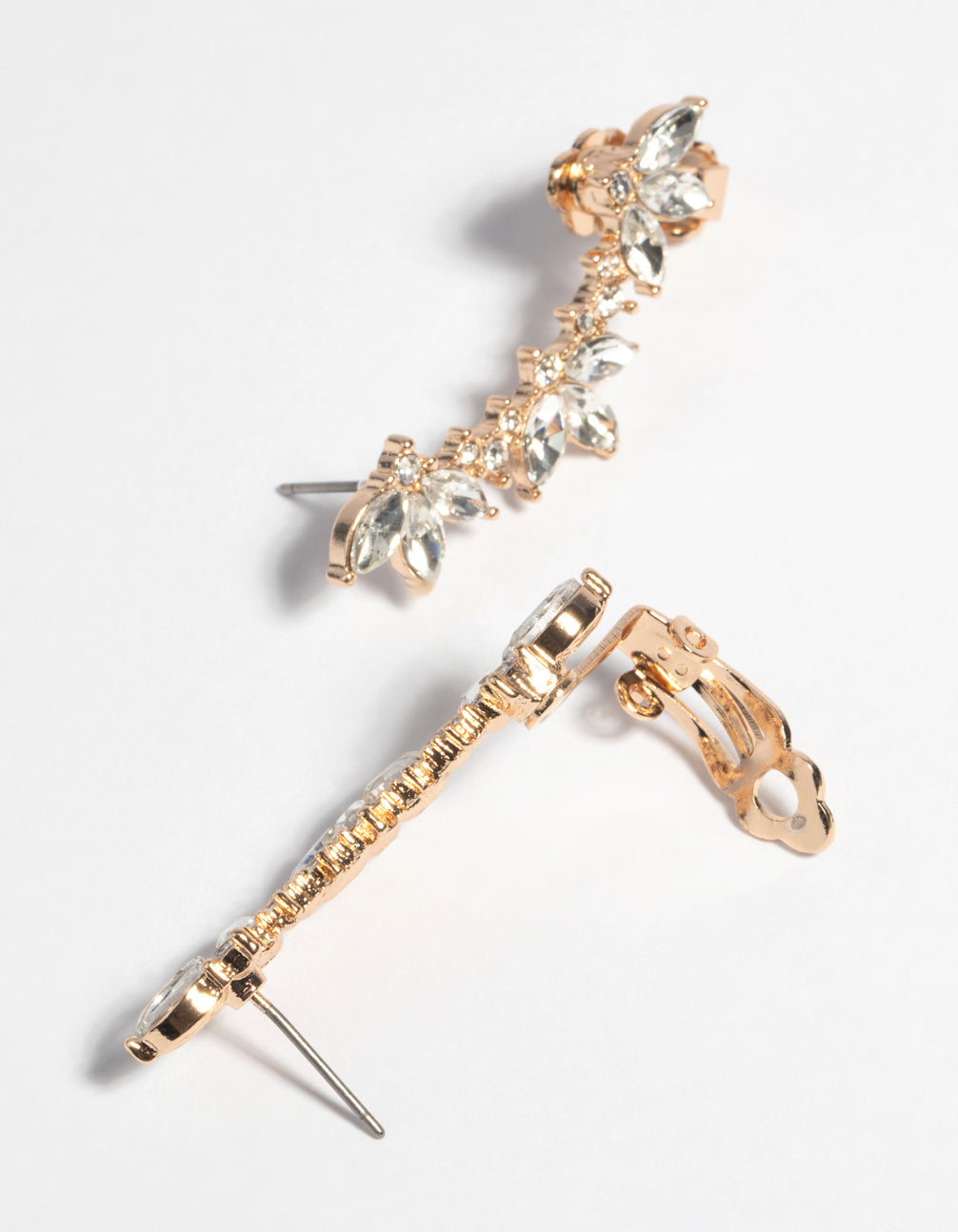 Gold Marquise Cuff Earrings