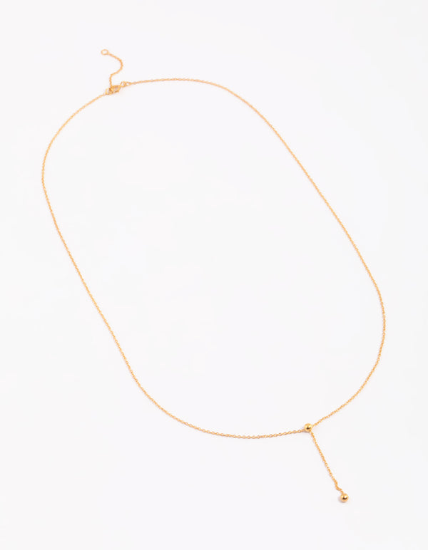 Gold Plated Sterling Silver Lariat Necklace