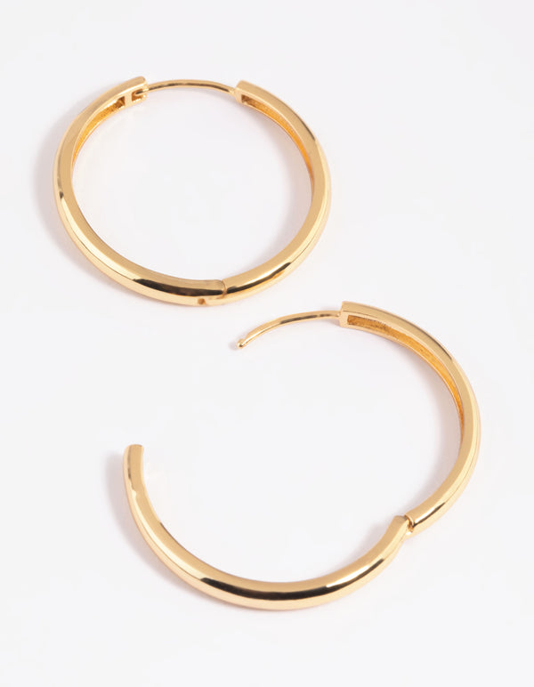 Gold Plated Thin Huggie Hoop Earrings