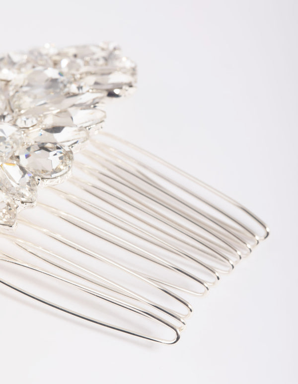 Silver Diamante Statement Comb