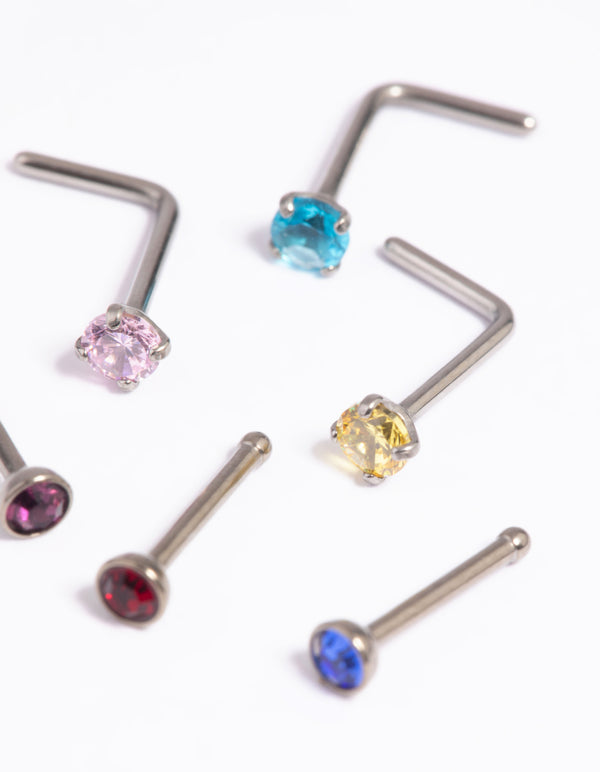 Titanium Rainbow Nose Studs