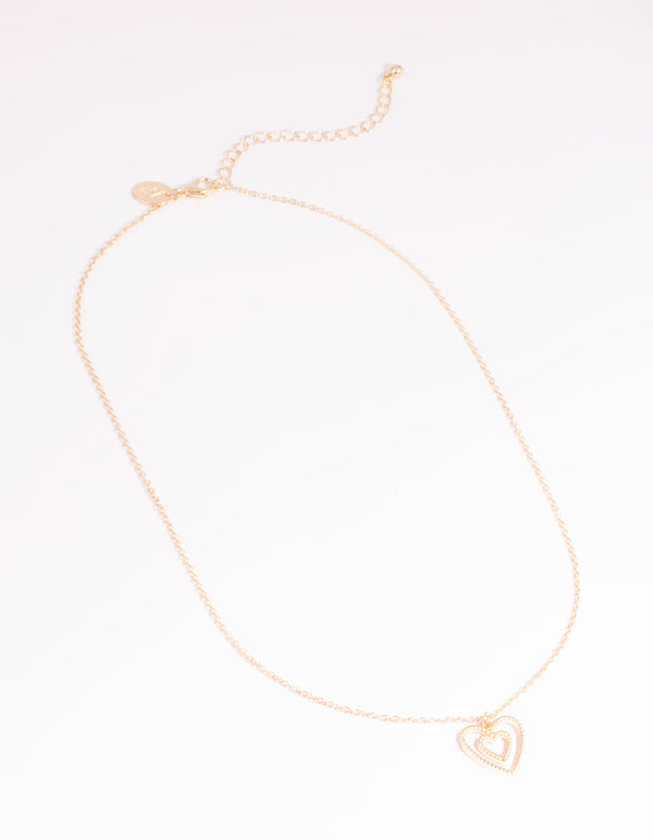 Gold Double Heart Necklace