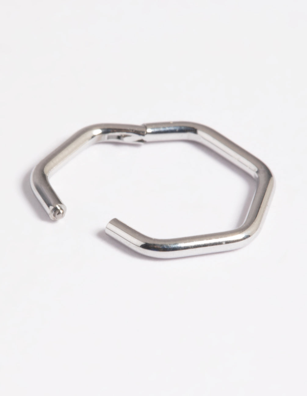 Platinum Plated Titanium Hexagon Clicker Ring