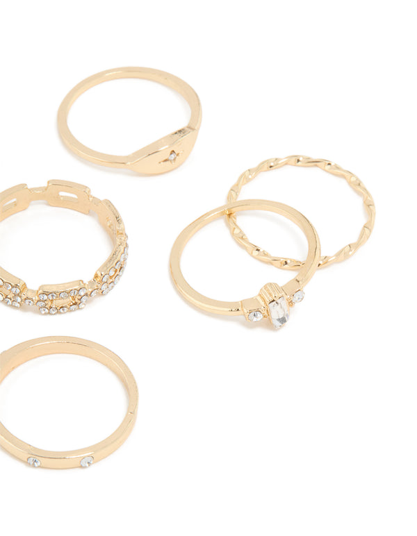 Gold Leaves Ring 8-Pack