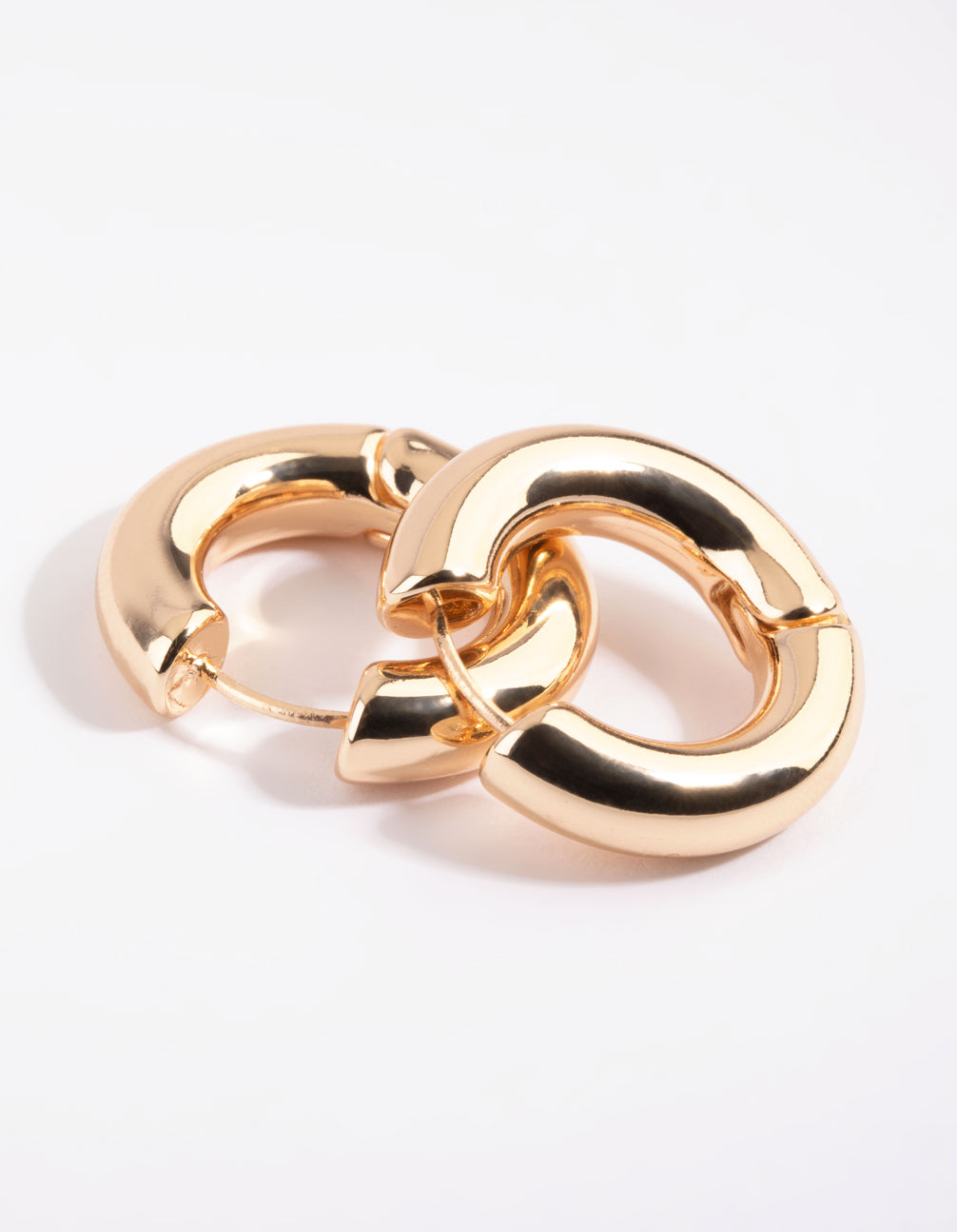 Gold Chunky Huggie Hoop Earrings
