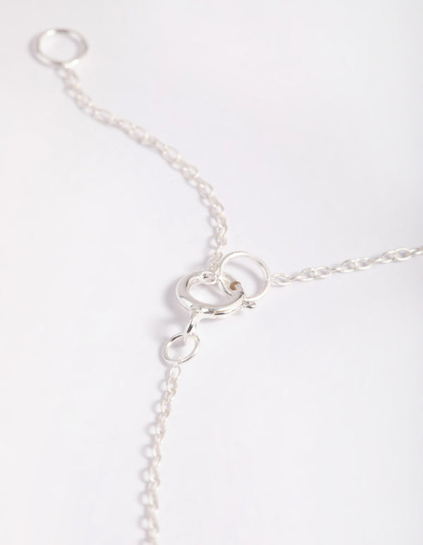 Sterling Silver Cubic Zirconia Butterfly Chain Bracelet