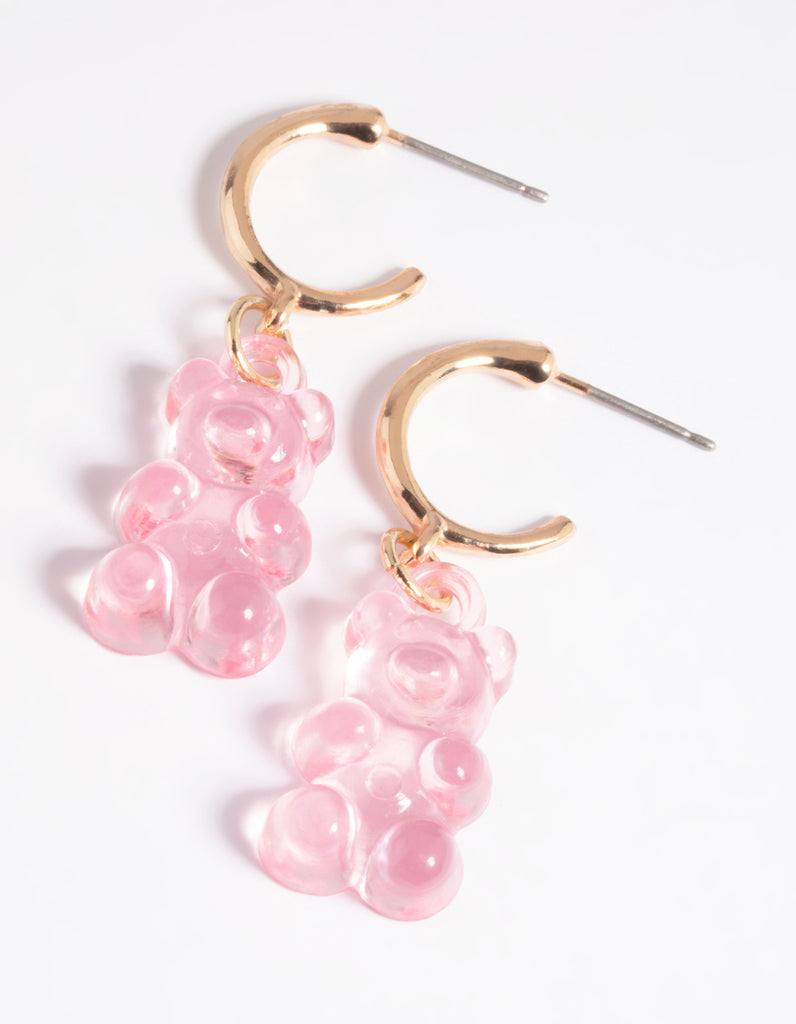 Pink Cute Bear Huggie Hoop Earrings - Lovisa