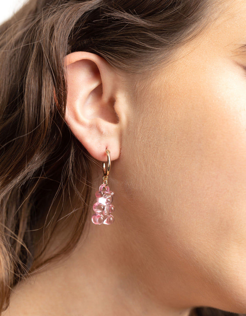 Pink Cute Bear Huggie Hoop Earrings - Lovisa