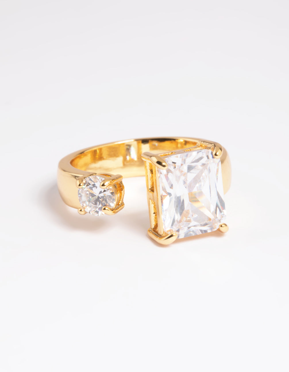 Gold Plated Cubic Zirconia Solitaire Ring