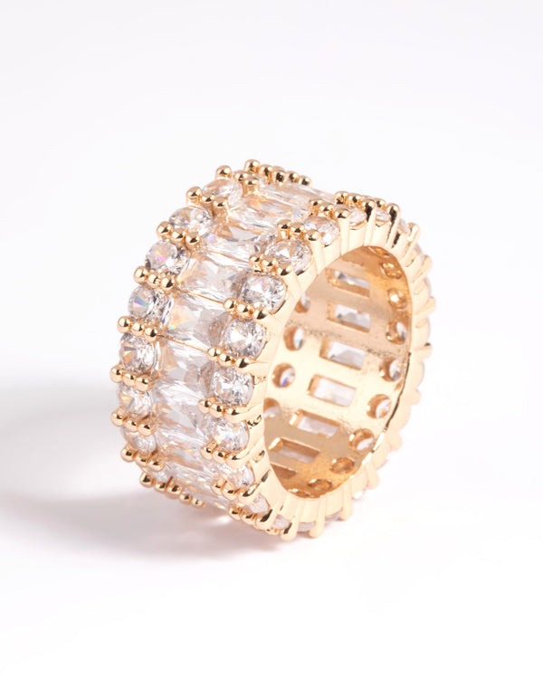 Gold Cubic Zirconia Baguette Ring
