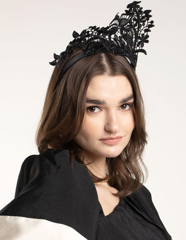 Black Lace Sculptured Fascinator