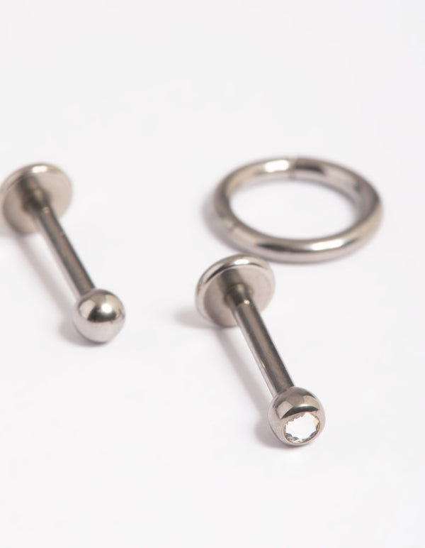 Titanium Ball & Click Earring Pack