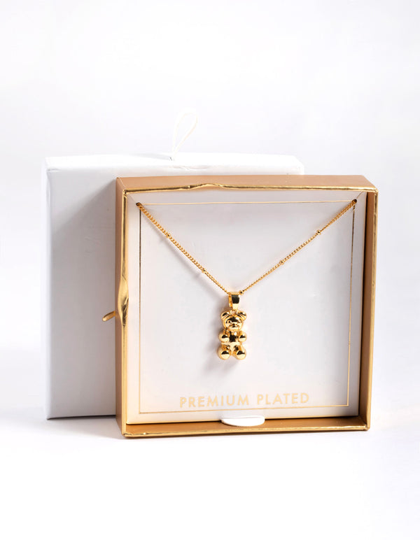 Gold Plated Bear Ball Necklace