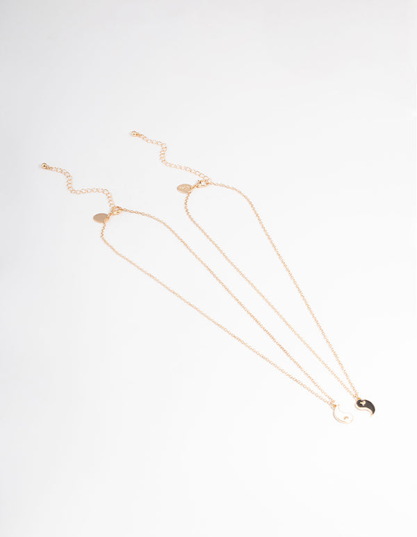 Gold Heart Yin & Yang Necklace Pack