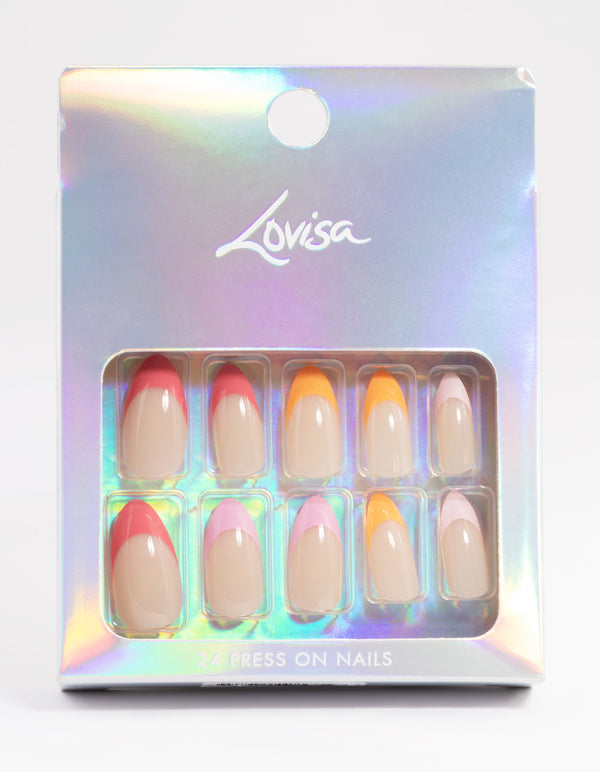 Coloured Tips Press On Nails