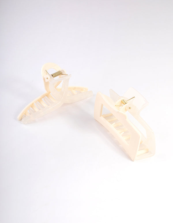 White Plastic Two Tone Claw Pack