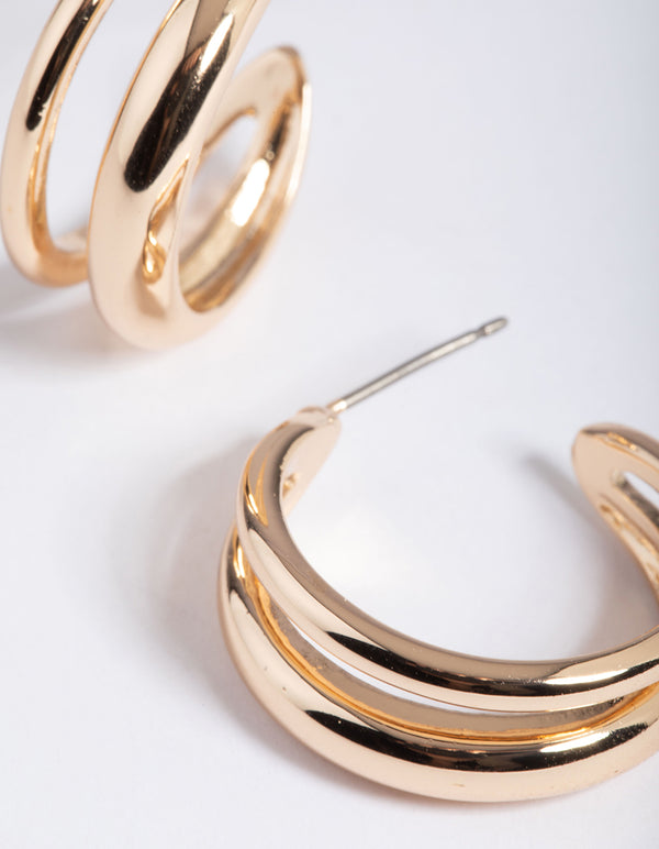 Gold Double Hoop Earrings