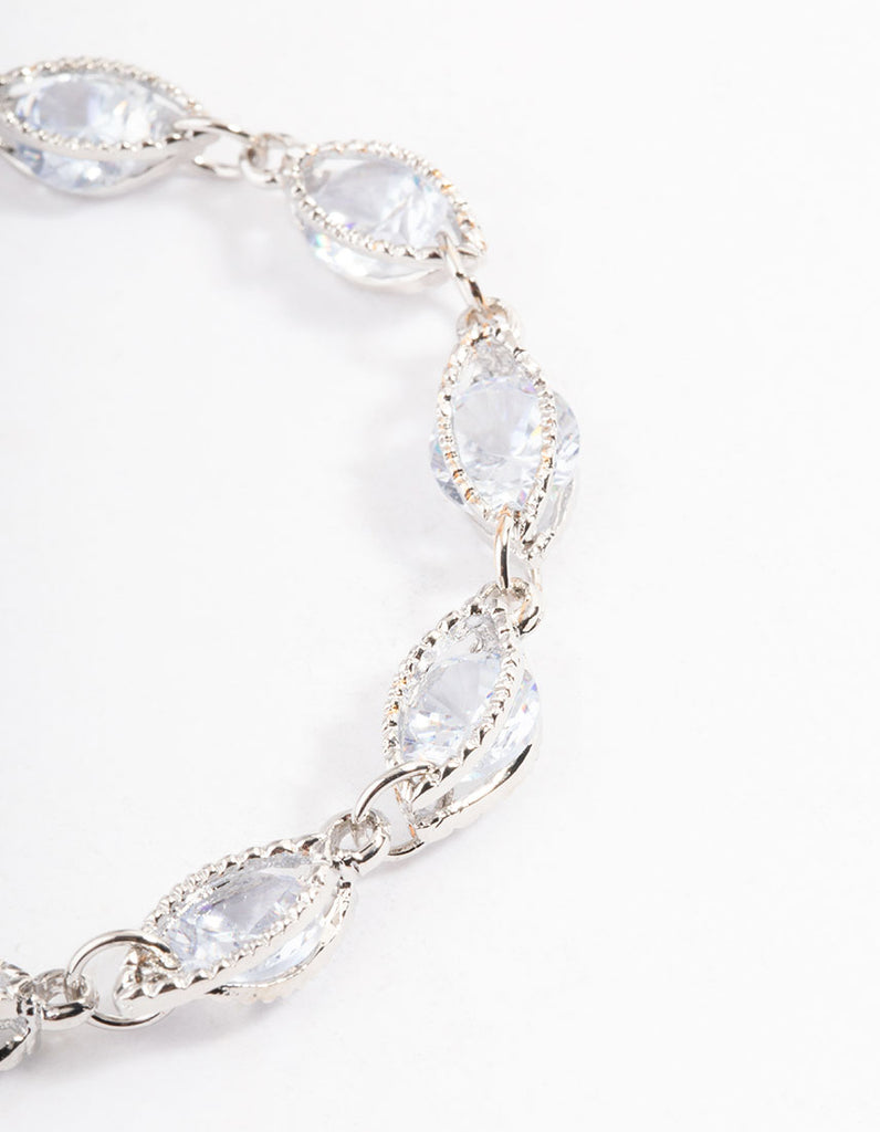 Silver Classic Marquise Cubic Zirconia Bracelet Lovisa