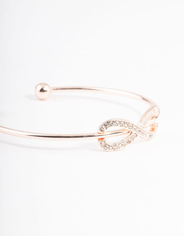 Rose Gold Infinity Open Cuff Bracelet