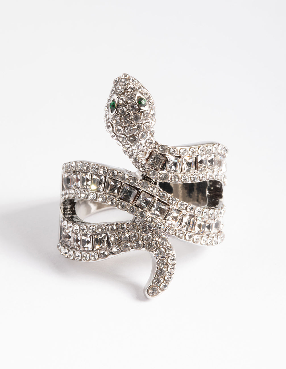 Silver Baguette Snake Ring