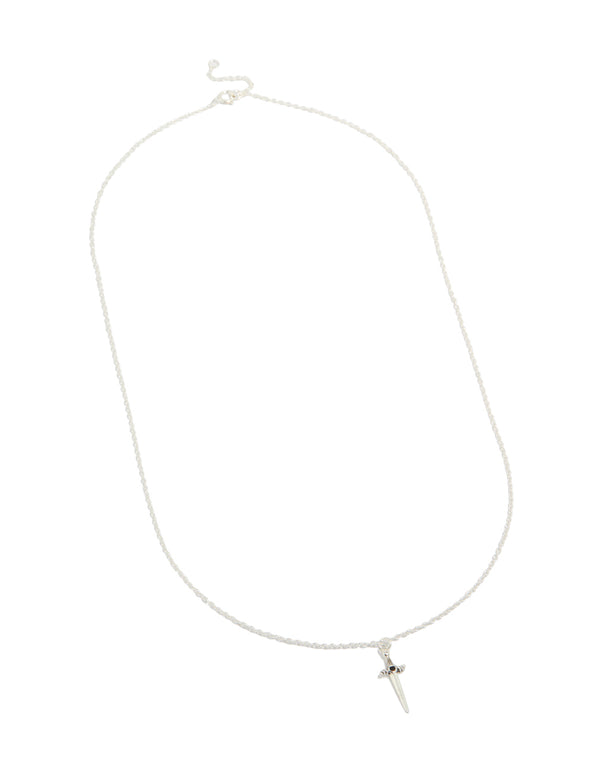 Sterling Silver Dagger Pendant Necklace