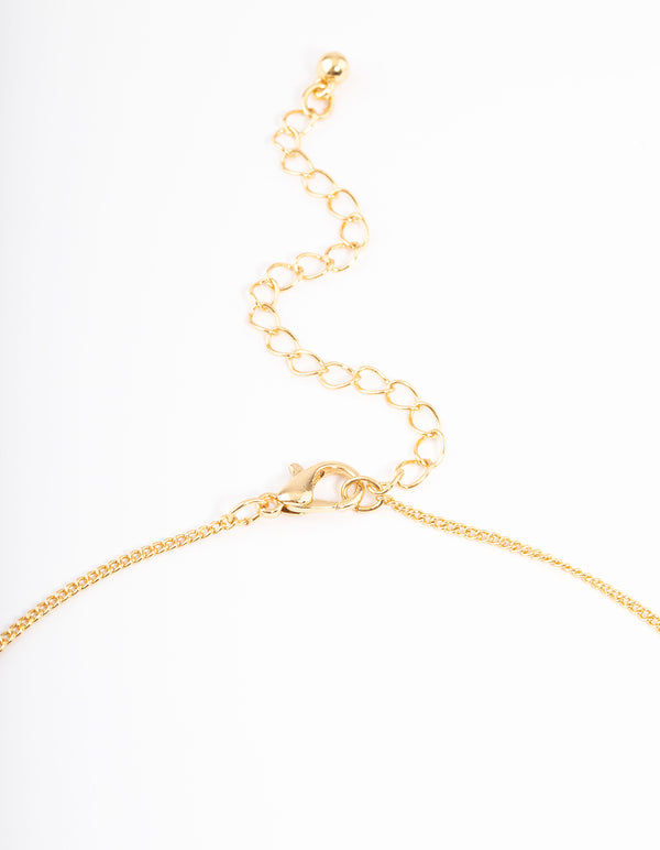Gold Plated Taurus Necklace with Cubic Zirconia Pendant