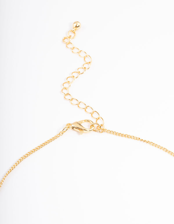 Gold Plated Leo Necklace with Cubic Zirconia Pendant