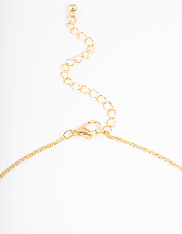 Gold Plated Pisces Necklace with Cubic Zirconia Pendant