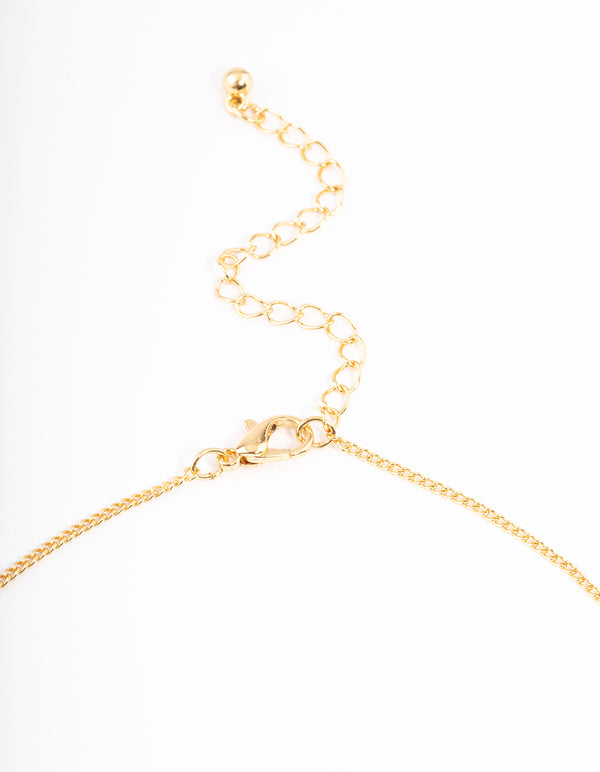 Gold Plated Gemini Necklace With Cubic Zirconia Pendant